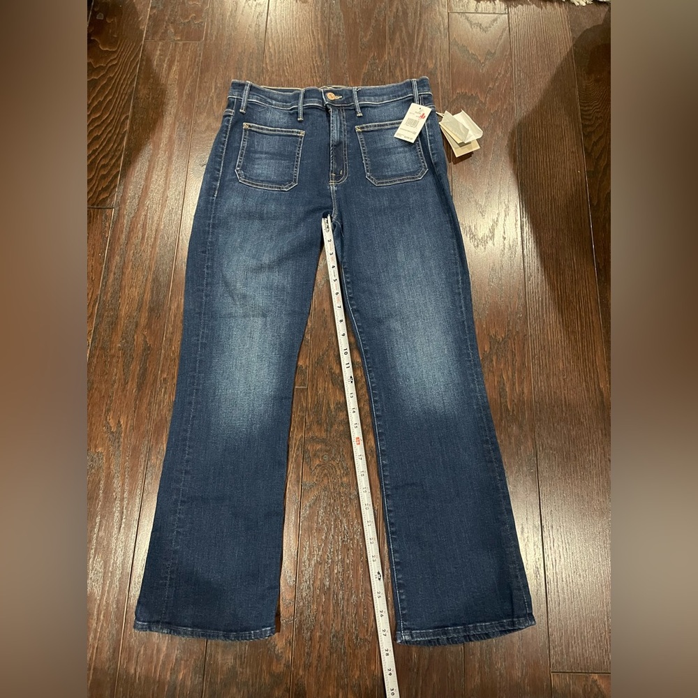 Mother Patch Pocket Insider Flood Jeans Women Size 32  English  Chic - Picture 3 of 14